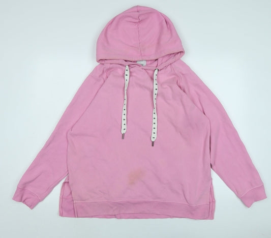 Only Womens Pink Cotton Pullover Hoodie Size XL - Logo