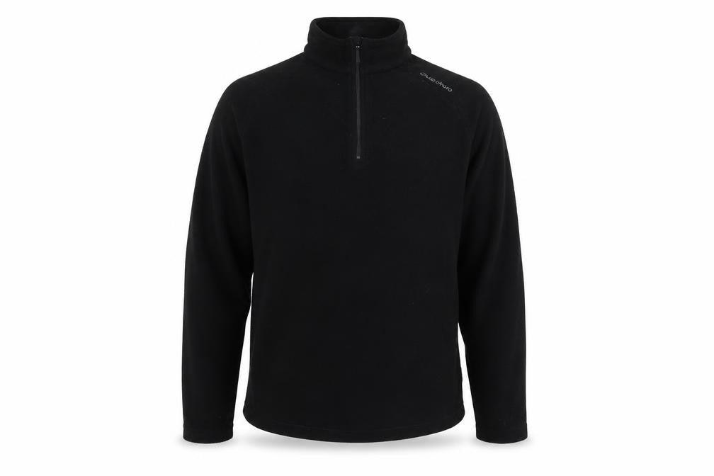 Quechua Mens Black Mock Neck Polyester Pullover Jumper Size M Long Sleeve - Logo