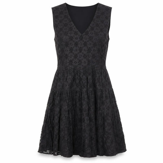 Zara Women's Black Fit & Flare Floral Lace Party Dress M