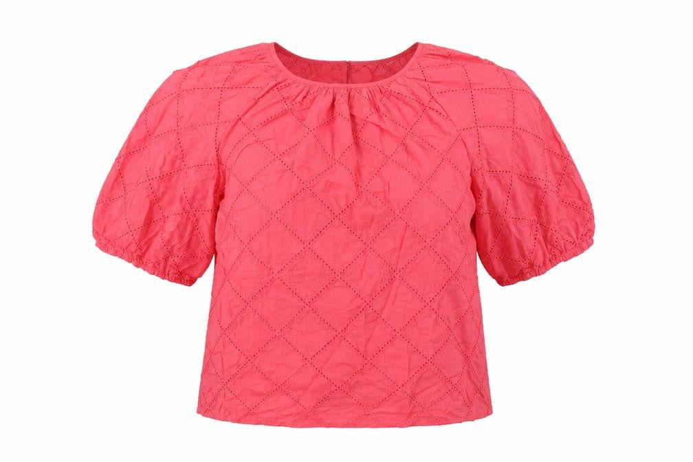 Marks & Spencer Women's Pink Blouse M Lace Short Sleeve