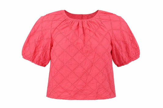 Marks and Spencer Women's Pink Blouse M Lace Short Sleeve