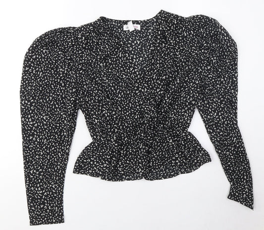 Urban Bliss Women's Black Animal Print Blouse M