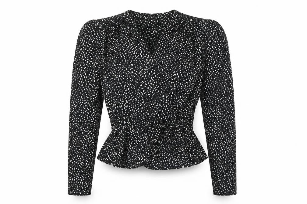 Urban Bliss Women's Black Animal Print Blouse M
