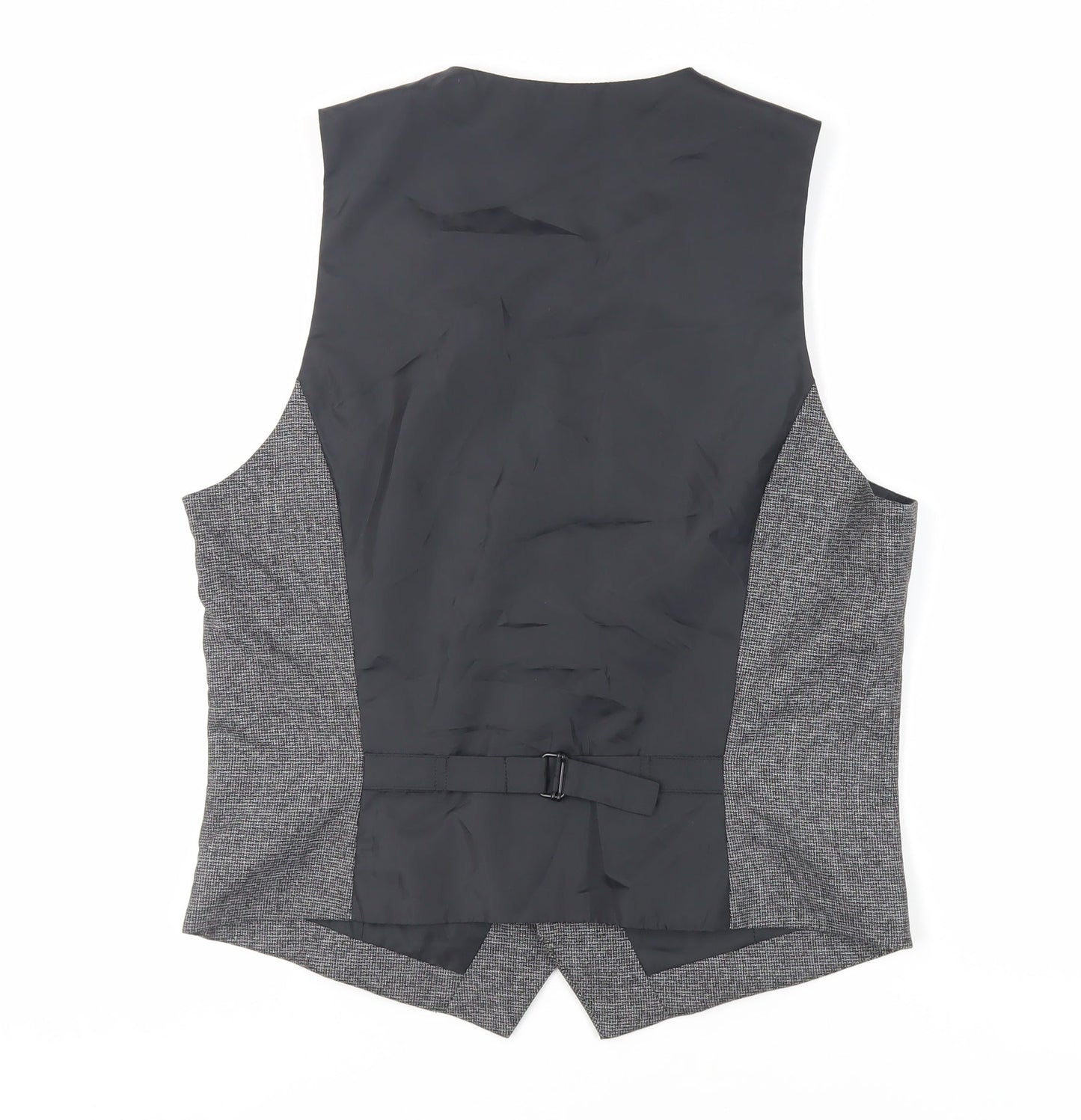 H&M Mens Grey Polyester Jacket Suit Waistcoat Size 42 Regular