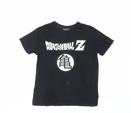 Dragon Ball Z Boys Black Cotton Pullover T-Shirt Size 9-10 Years Crew Neck Pullover