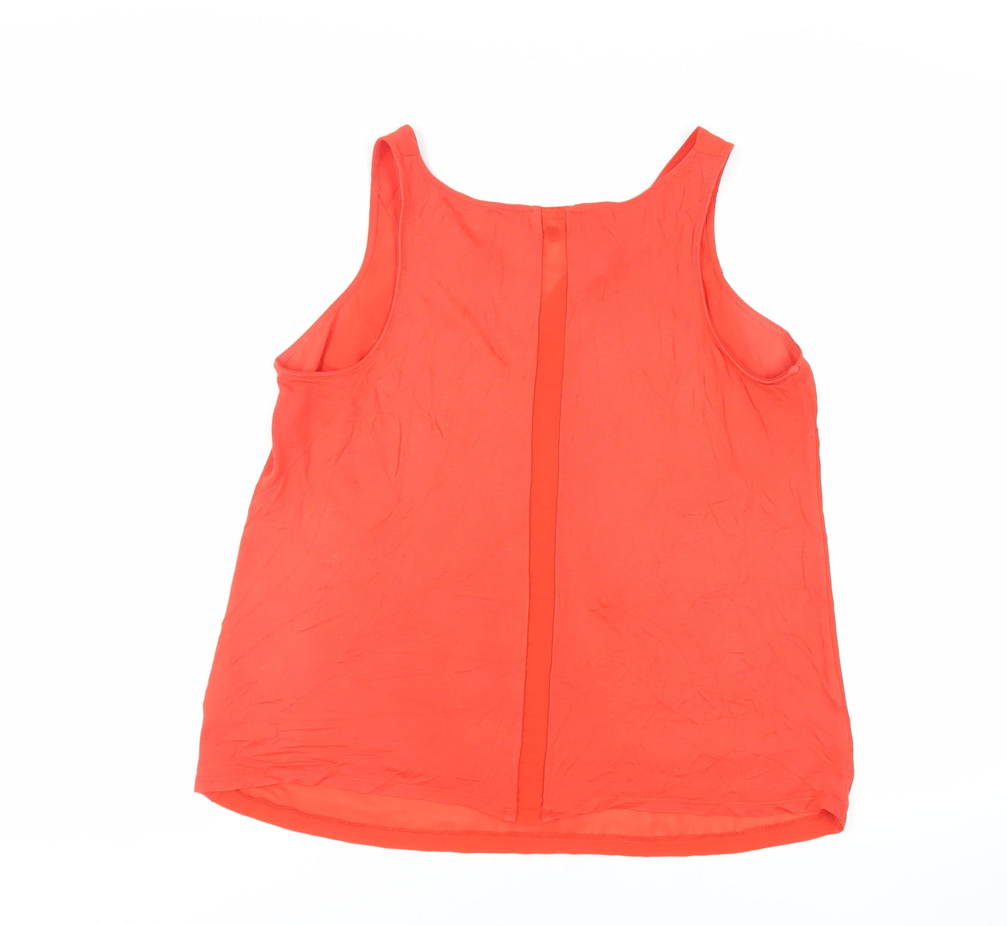 Warehouse Womens Red Polyester Basic Tank Size 14 V-Neck