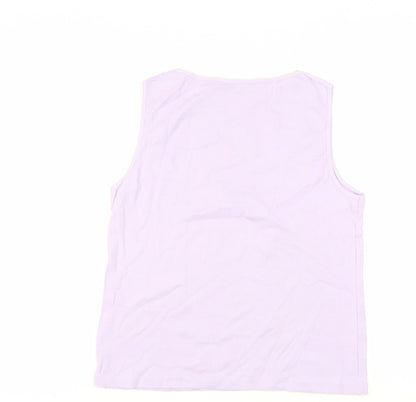 BHS Womens Purple Cotton Basic Tank Size 18 Boat Neck