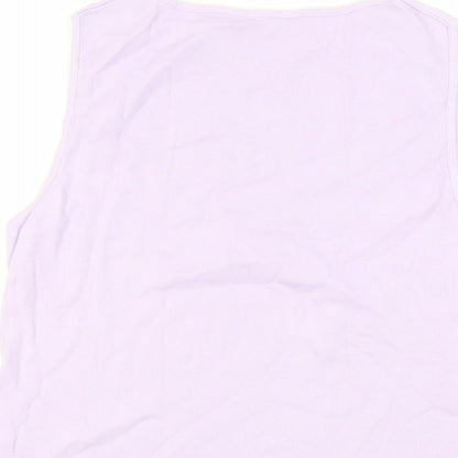BHS Womens Purple Cotton Basic Tank Size 18 Boat Neck