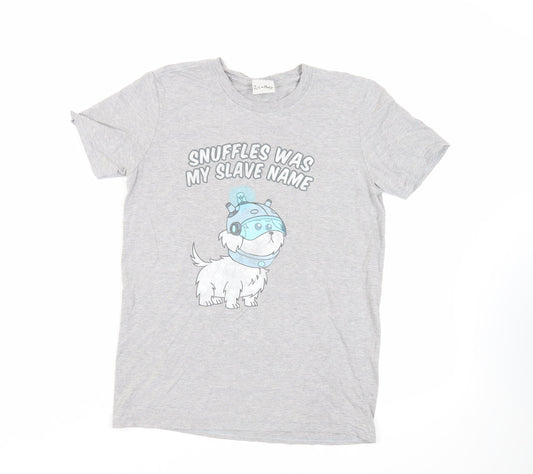 Rick and Morty Womens Grey Cotton Basic T-Shirt Size M Crew Neck