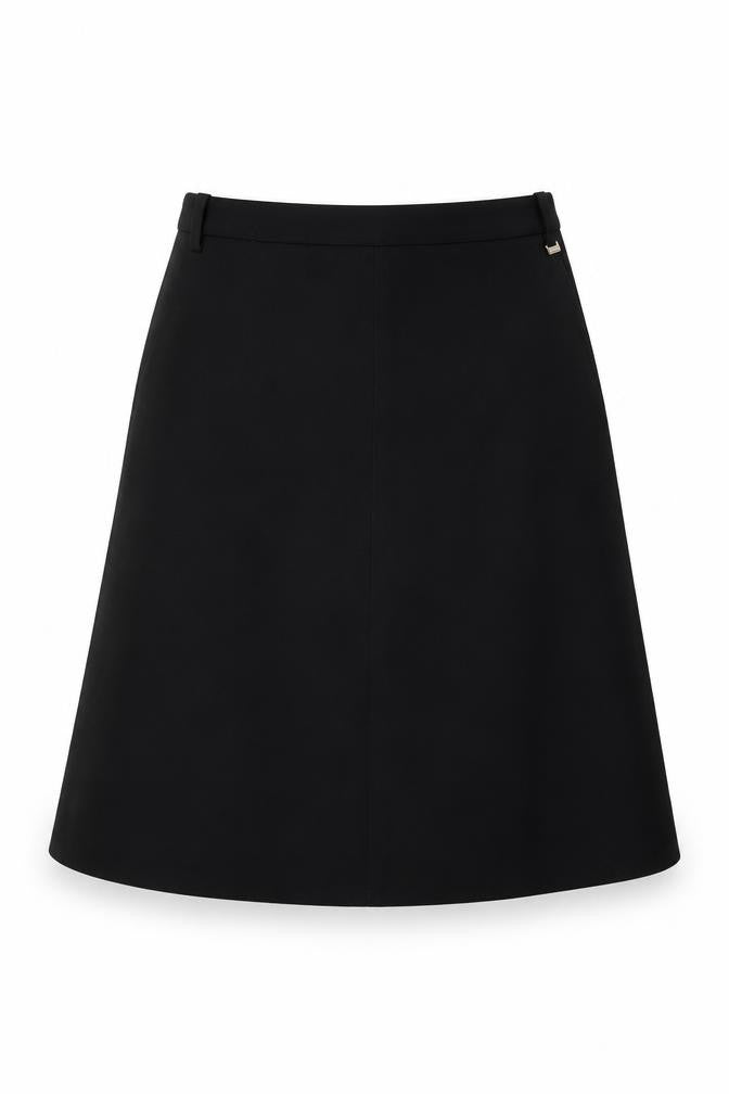 Espirit Womens Black Polyester Swing Skirt Size 8 Zip