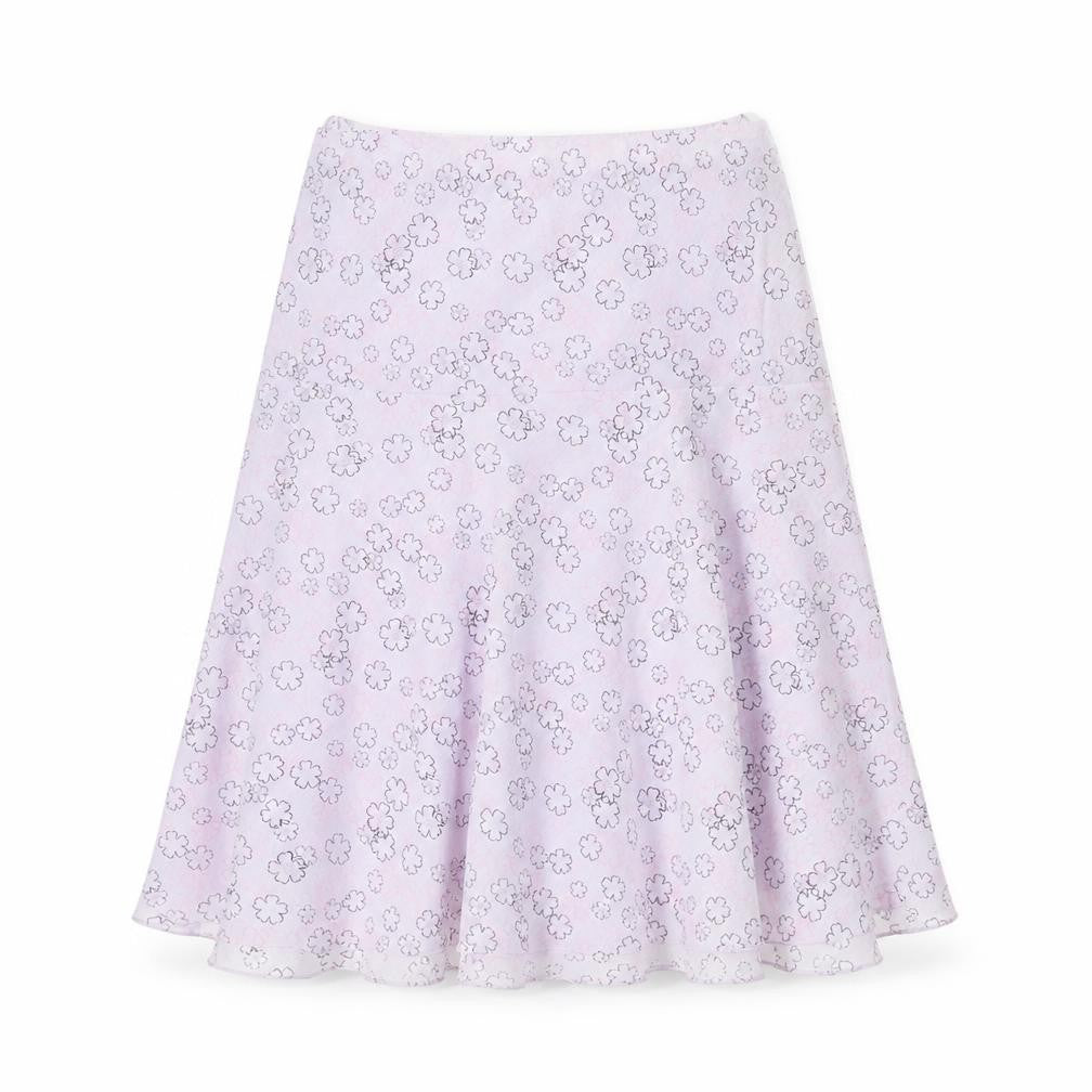 AMARANTO Womens Purple Floral Polyester Swing Skirt Size 12