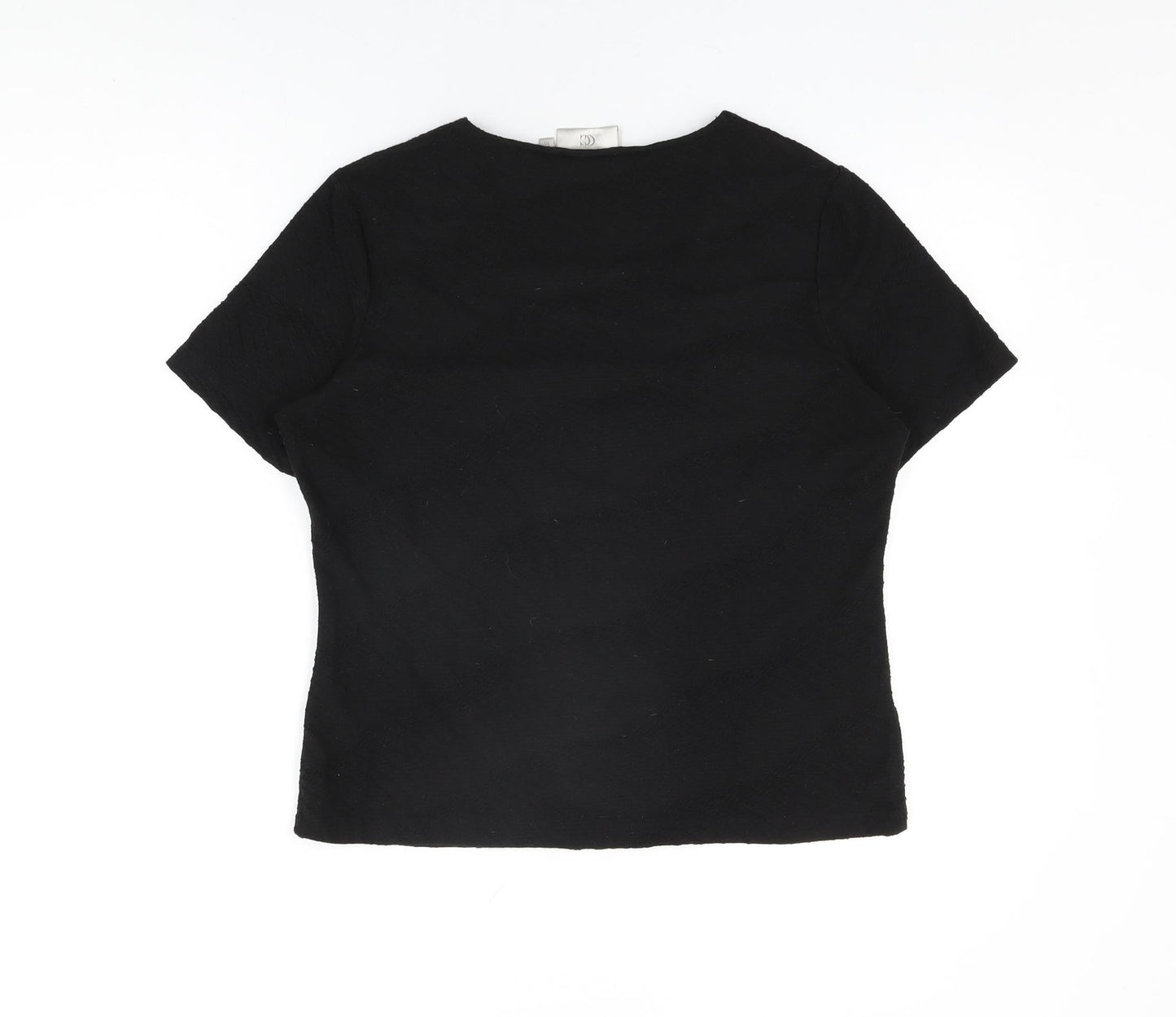 CC Womens Black Polyester Basic T-Shirt Size M Square Neck