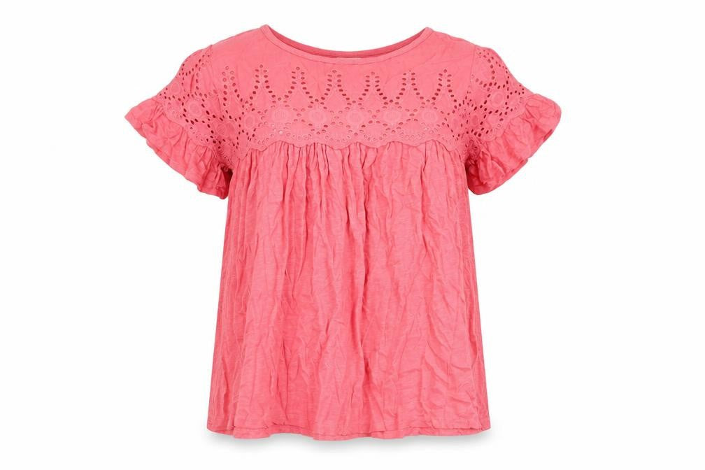 JACHS Girlfriend Womens Pink Cotton Basic T-Shirt Size M Round Neck