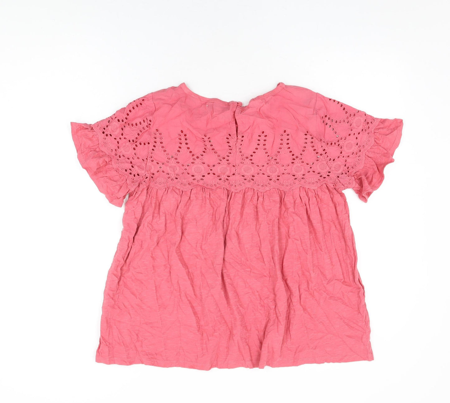 JACHS Girlfriend Womens Pink Cotton Basic T-Shirt Size M Round Neck