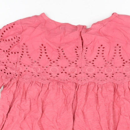 Preloved JACHS Girlfriend Womens Pink Cotton Basic T-Shirt Size M Round Neck - Label