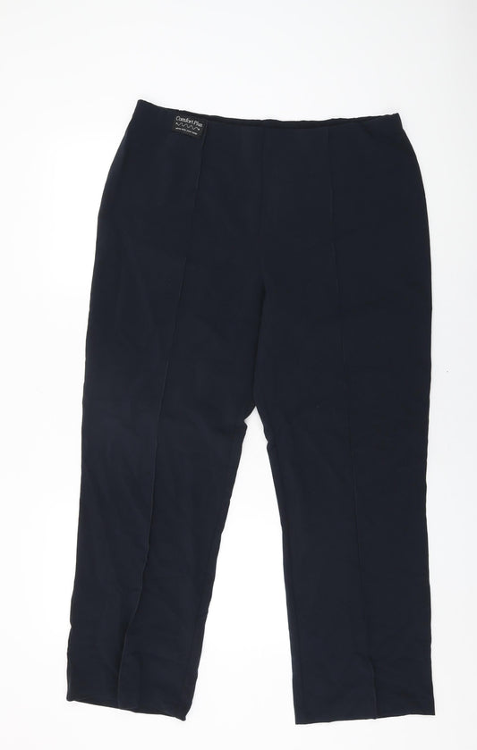 Epilogue Womens Blue Polyester Trousers Size 16 L29 in Regular