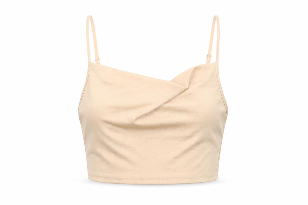 ASOS Womens Pink Polyester Cropped T-Shirt Size 8 Cowl Neck