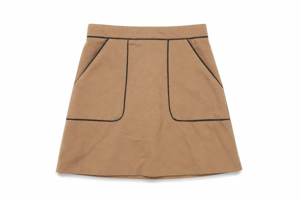Miss Selfridge Womens Beige Polyester Mini Skirt Size 4 Zip
