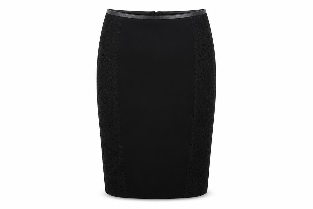 Zara Womens Black Polyester Straight & Pencil Skirt Size M Zip