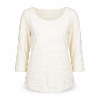Per Una Womens Ivory Polyester Basic T-Shirt Size 12 Scoop Neck
