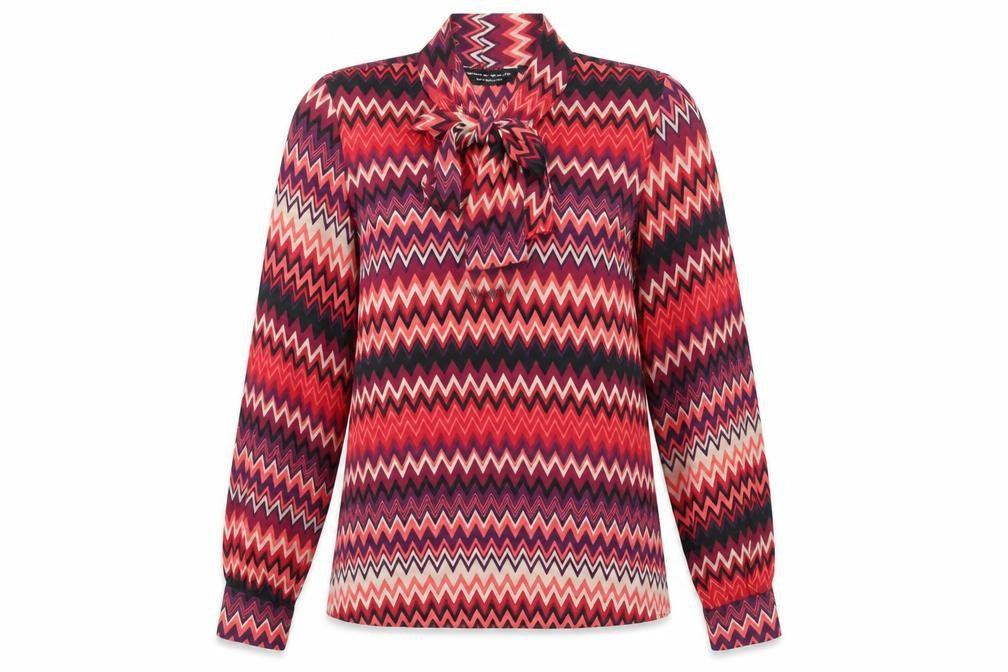 Dorothy Perkins Womens Multicoloured Geometric Polyester Basic Blouse Size 8 Round Neck