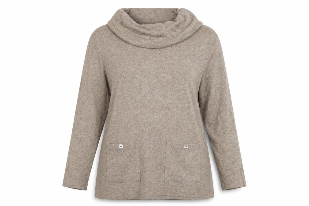 TIGI Womens Brown Roll Neck Polyester Pullover Jumper Size 14