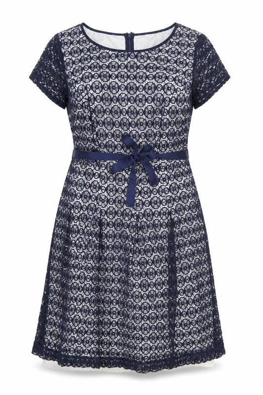 Betty Jackson Womens Blue Cotton A-Line Size 20 Round Neck Zip