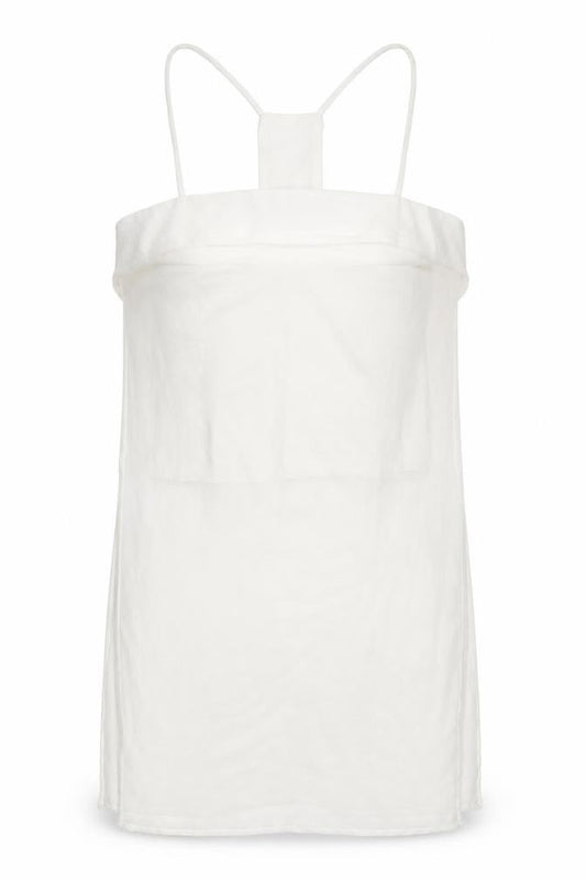 Zara Womens White Polyester Camisole T-Shirt Size L Square Neck