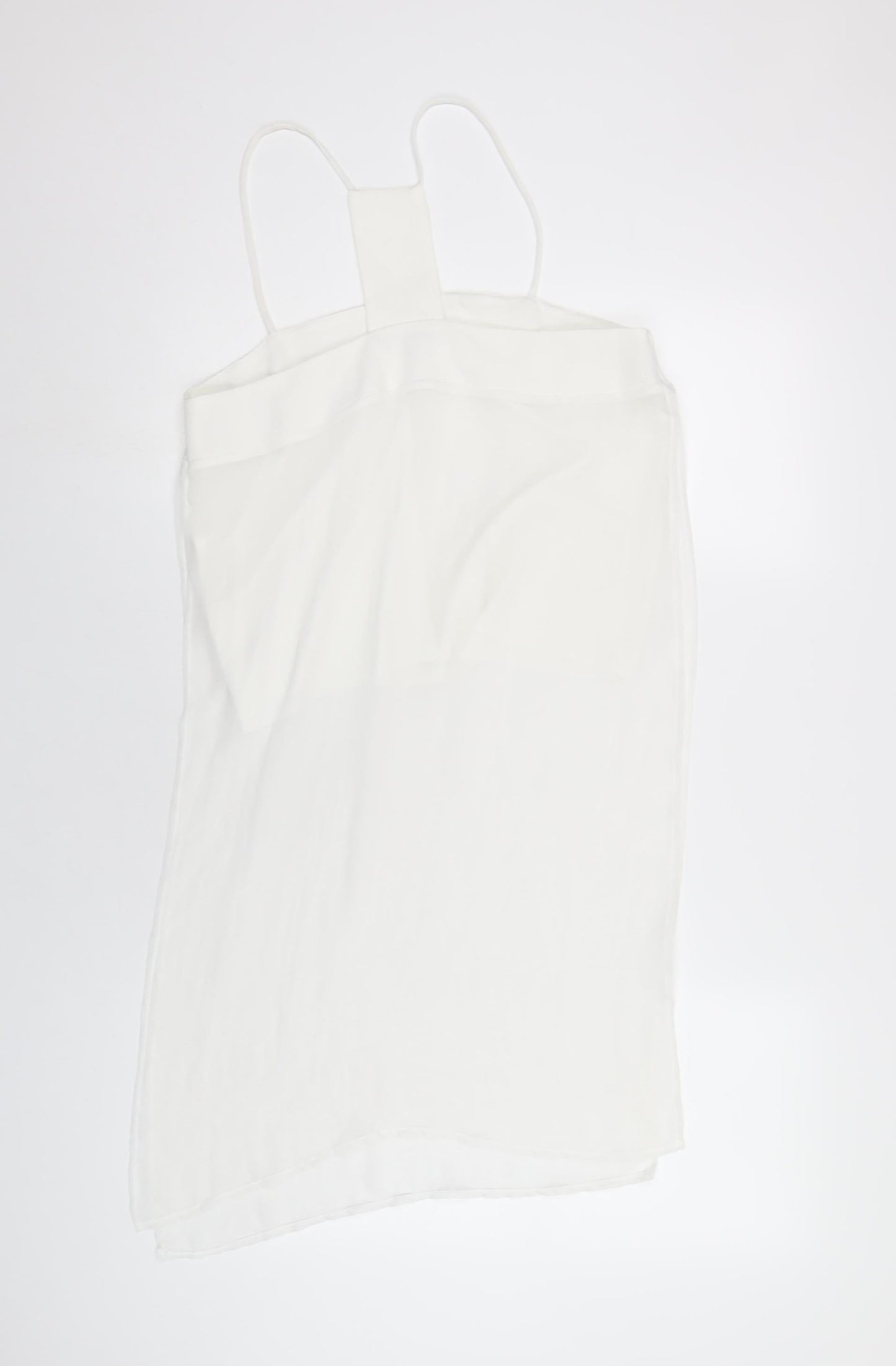 Zara Womens White Polyester Camisole T-Shirt Size L Square Neck
