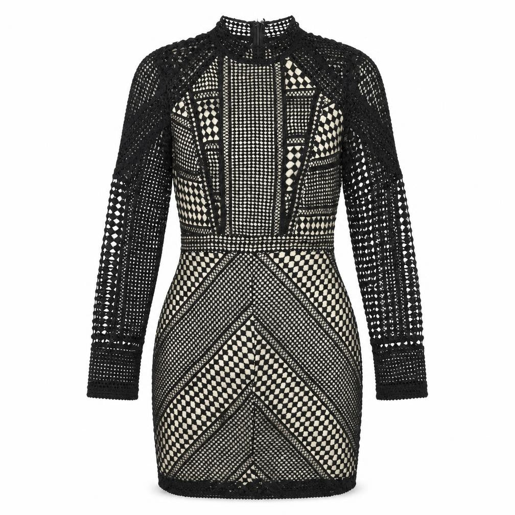 Missguided Womens Black Polyester Bodycon Size 10 Mock Neck Zip