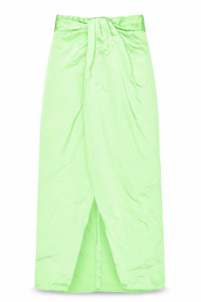Zara Womens Green Polyester A-Line Skirt Size XS Zip