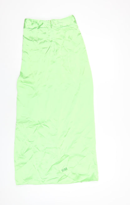 Zara Womens Green Polyester A-Line Skirt Size XS Zip