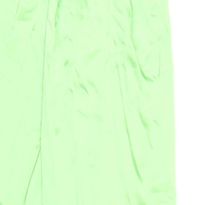 Zara Womens Green Polyester A-Line Skirt Size XS Zip