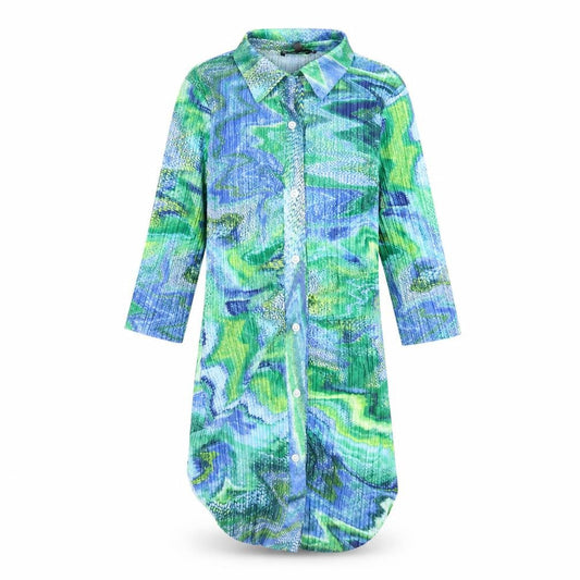 Missguided Womens Multicoloured Geometric Polyester Shirt Dress Size 6 Collared Button