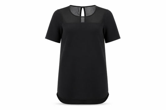 VILA Womens Blue Polyester T-Shirt Dress Size L Round Neck Button