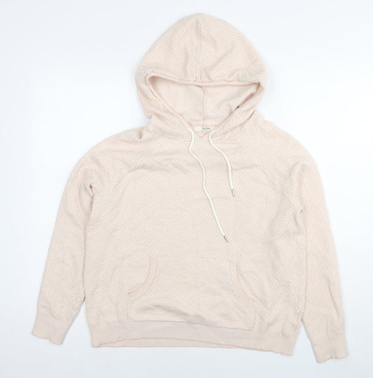 Payton Pringle Womens Beige Geometric Ramie Pullover Hoodie Size M Pullover