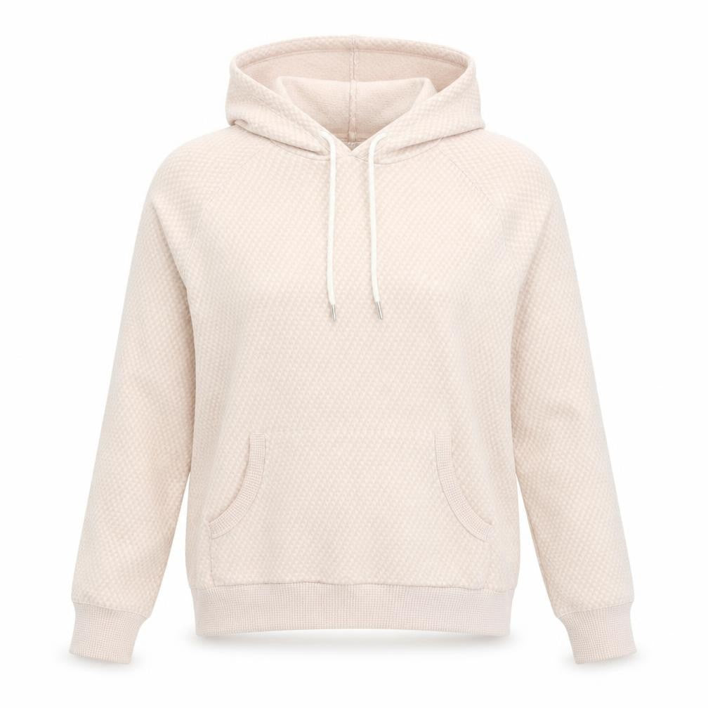 Payton Pringle Womens Beige Geometric Ramie Pullover Hoodie Size M Pullover