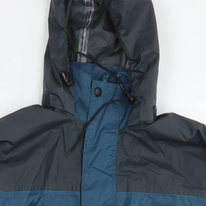 Wynnster Mens Blue Rain Coat Jacket Size S Zip