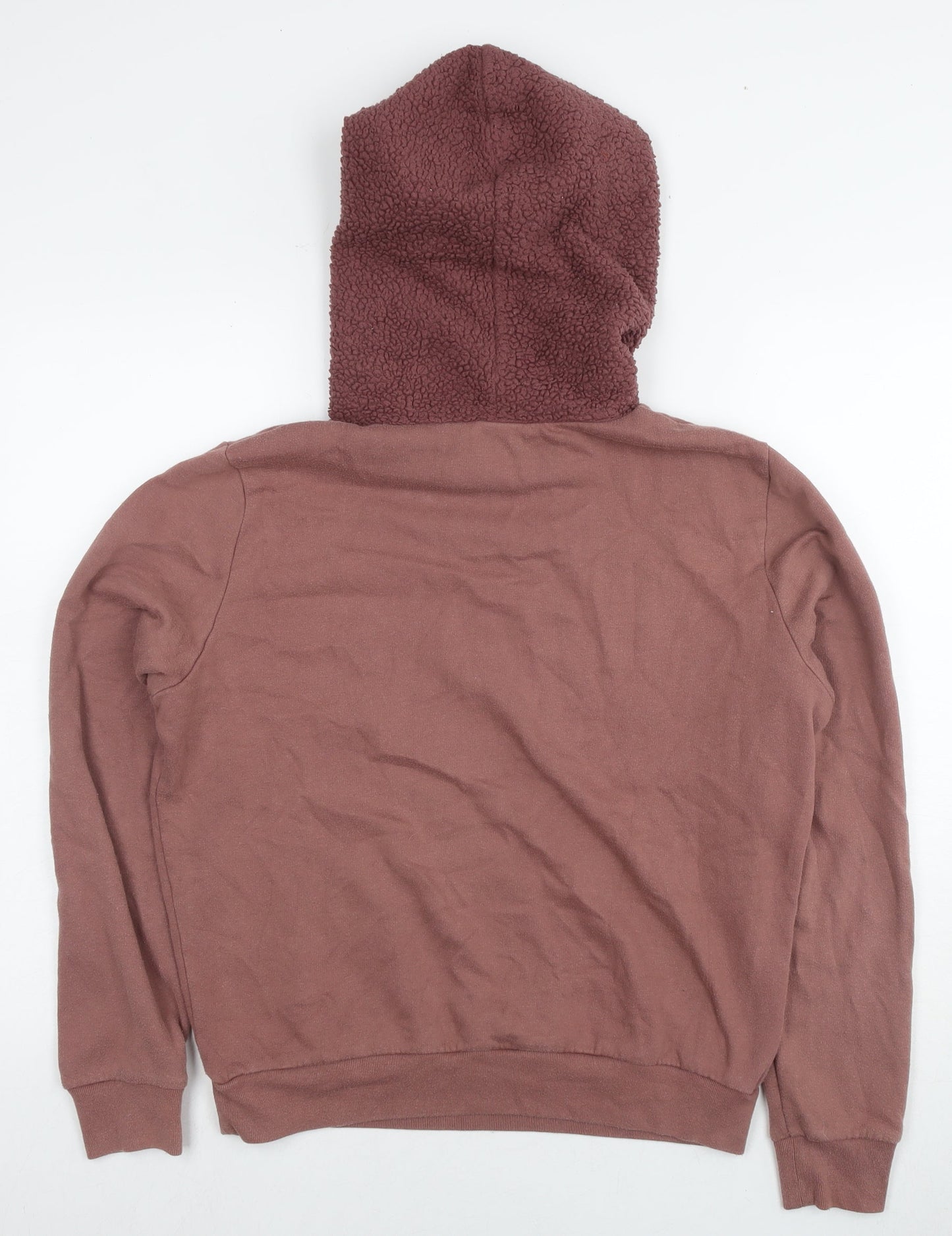 PINK Womens Brown Cotton Pullover Hoodie Size M Pullover - Logo