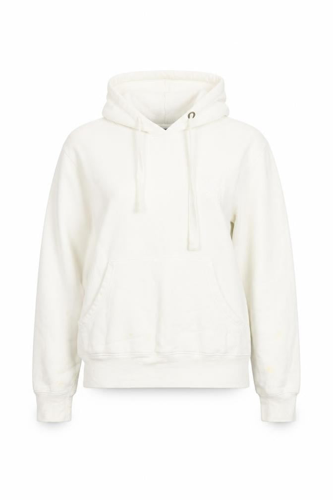 Classic Womens White Cotton Pullover Hoodie Size 8 Pullover