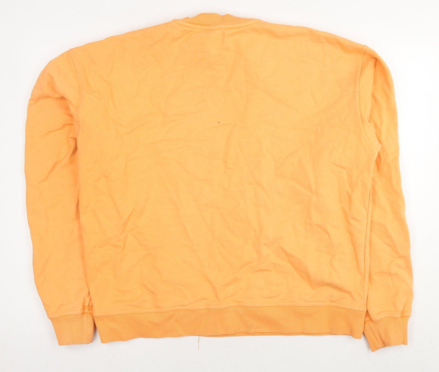 Creo Studios Mens Orange Cotton Pullover Sweatshirt Size M