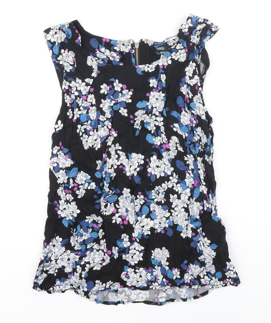 Oasis Womens Multicoloured Floral Viscose Tunic Blouse Size 10 Boat Neck