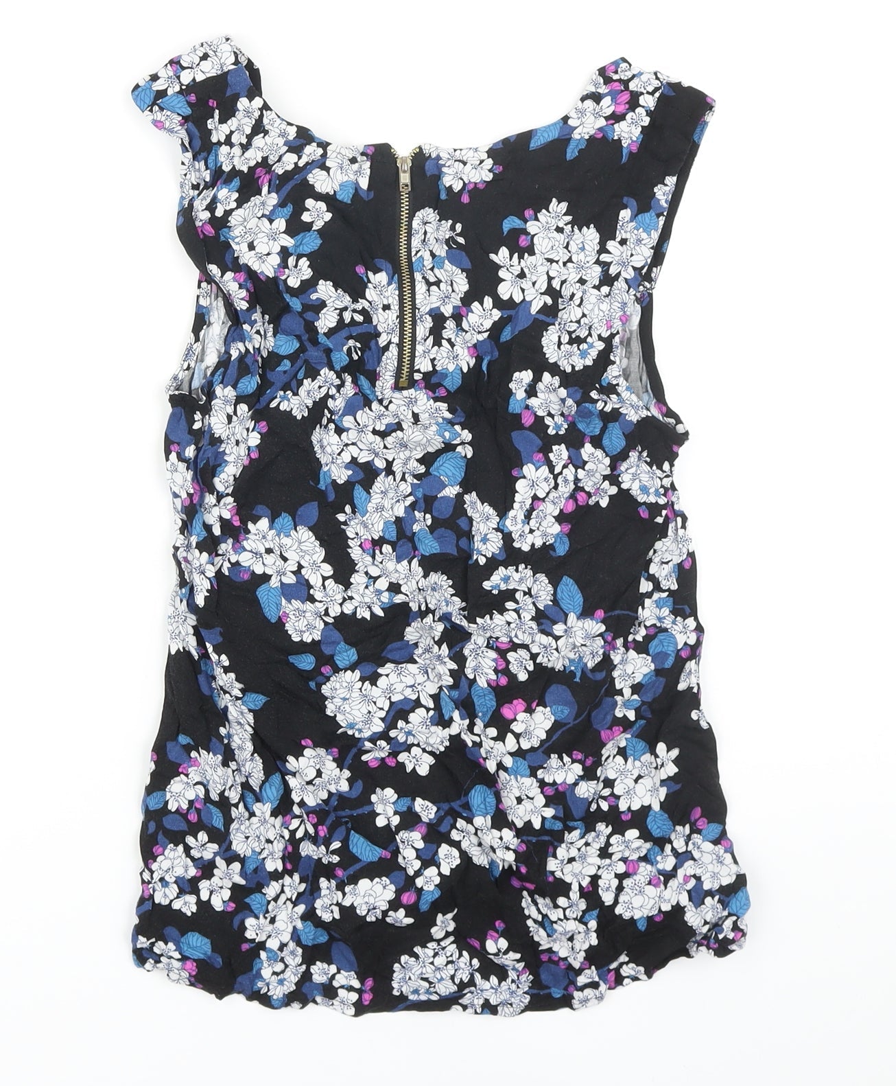 Oasis Womens Multicoloured Floral Viscose Tunic Blouse Size 10 Boat Neck