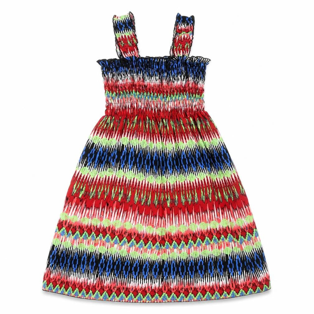 Win Win Womens Multicoloured Geometric Polyester A-Line Size L Square Neck
