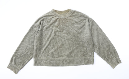 H&M Womens Green Polyester Pullover Sweatshirt Size S