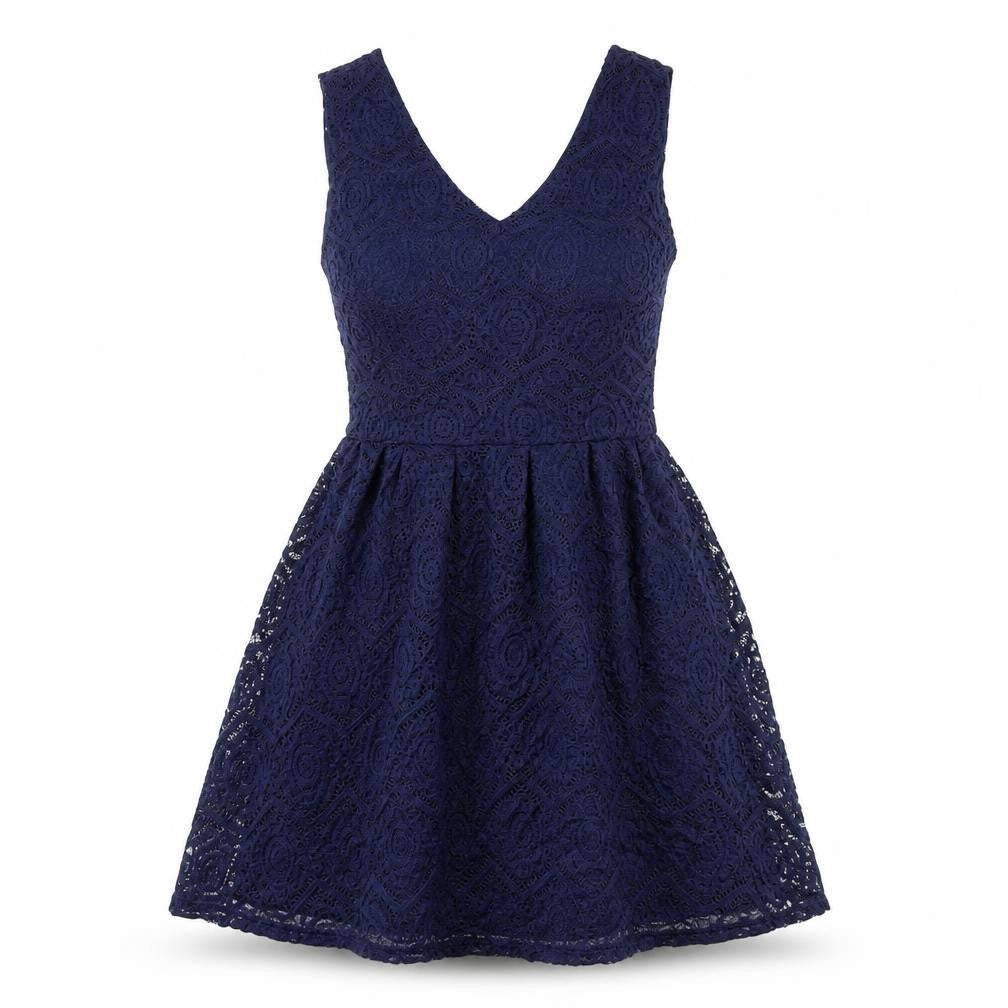 Mela London Womens Blue Polyester A-Line Size 10 V-Neck