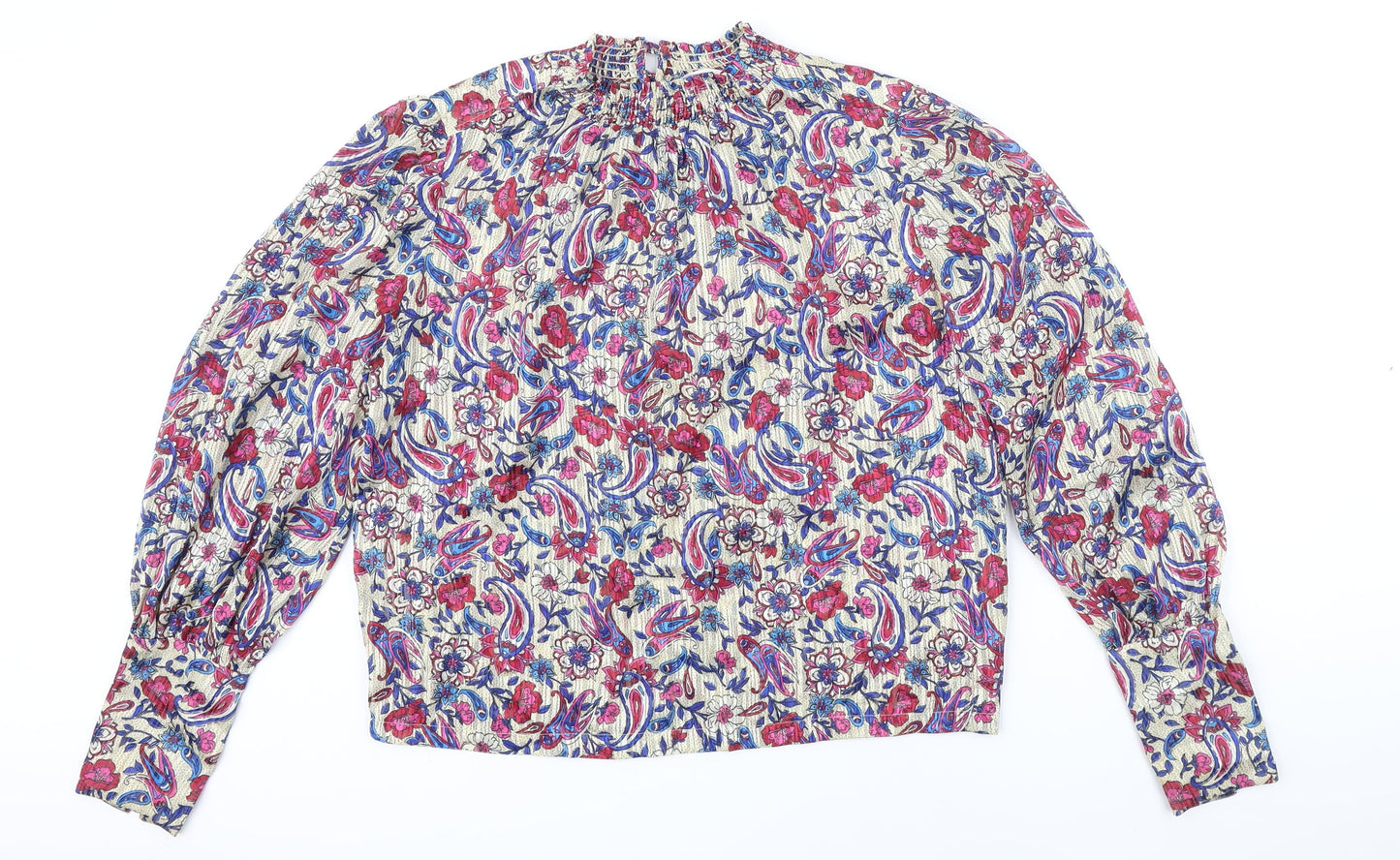 MNG Womens Multicoloured Floral Polyester Tunic Blouse Size S Collared