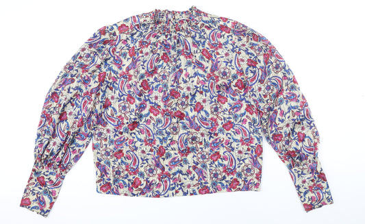 MNG Womens Multicoloured Floral Polyester Tunic Blouse Size S Collared