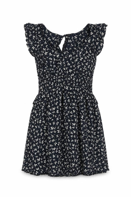 Dorothy Perkins Womens Black Geometric Viscose Mini Size 8 Boat Neck