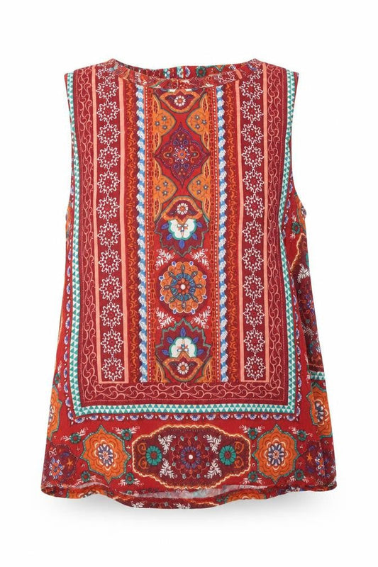 Apricot Womens Multicoloured Geometric Viscose Tunic Blouse Size 10 Boat Neck